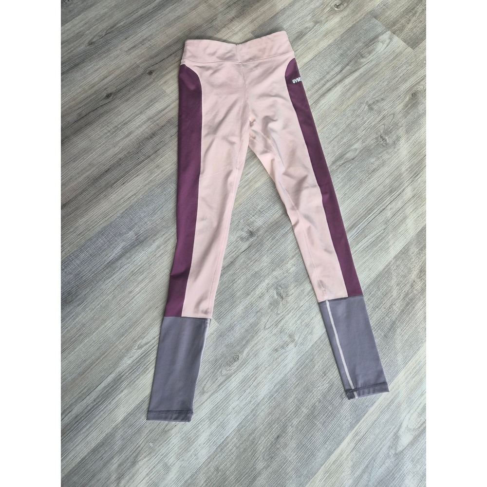 Gymshark Colorblock Leggings Pink Plum Gray High Rise Activewear